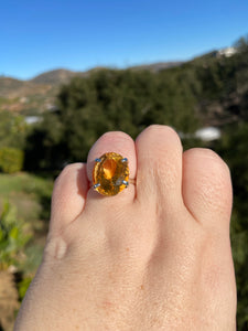 Honey Citrine Ring Size 11