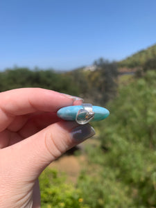 Larimar Circle Rounded Sterling Silver Pendant