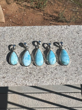 Load image into Gallery viewer, Larimar Tear Drop Sterling Silver Pendants *Variety