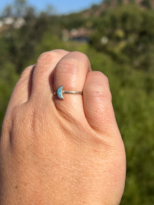 Larimar Moon Sterling Silver Ring size 6