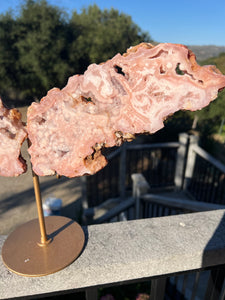 Botryoidal Pink Amethyst Butterfly On Stand