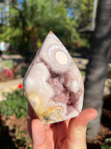 Pink Amethyst Flower Agate Flame