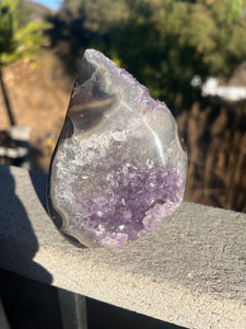 Amethyst Agate Druzy Flame w Stalactite Eyes