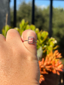 Rhodochrosite Size 5 Sterling Silver Ring