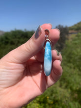 Load image into Gallery viewer, Larimar Dark Rounded Teardrop Sterling Silver Pendant