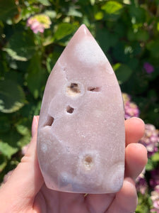 Pink Amethyst Druzy Flame