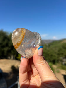 Golden Healer Quartz Flat Back Heart