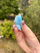 Load image into Gallery viewer, Larimar Wing Sterling Silver Pendant