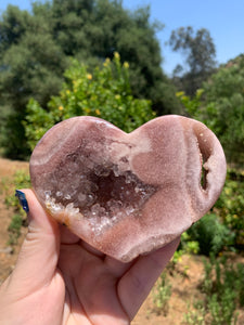 Lavender Pink Amethyst Druzy Heart on Stand