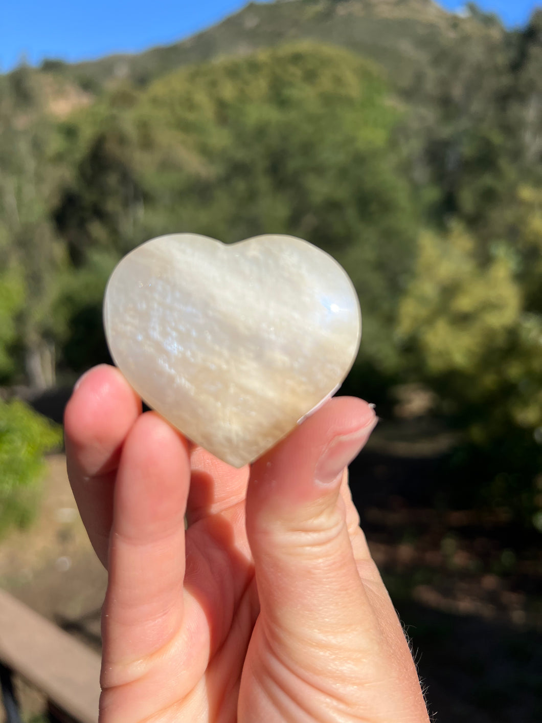 Moonstone Heart With Black Tourmaline