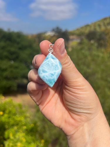 Larimar Swirl Sterling Silver Pendant