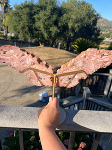 Botryoidal Pink Amethyst Butterfly On Stand