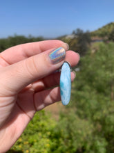 Load image into Gallery viewer, Larimar Rounded Diamond Sterling Silver Pendant