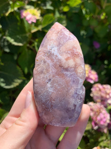 Pink Amethyst Druzy Flame