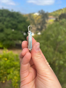 Larimar Teardrop Cab Wire Wrapped Sterling Silver