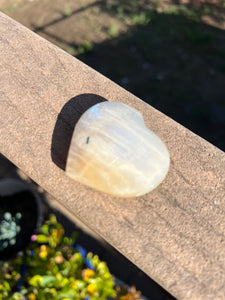 Moonstone Heart With Black Tourmaline