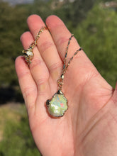 Load image into Gallery viewer, Fire Opal Rough Gold Electroformed 20&quot; necklace