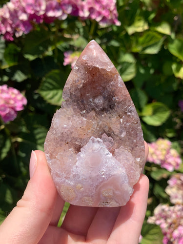 Pink Amethyst Druzy Flame