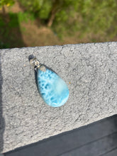 Load image into Gallery viewer, Larimar Teardrop Sterling Silver Pendant