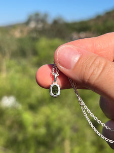 Moldavite Sterling Silver Necklace 18"