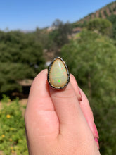 Load image into Gallery viewer, Opal Tear Drop Gold Ring Size 7 Adjustable