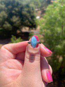 Larimar Marquis Sterling Silver Ring Size 6￼