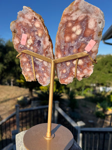 Lavender Pink Amethyst Butterfly Wings On Stands