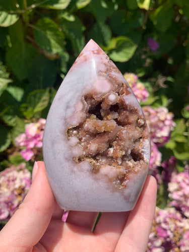 Pink Amethyst Druzy Flame