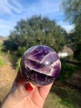 Load image into Gallery viewer, Chevron Amethyst Sphere 66mm