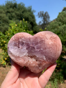 Lavender Pink Amethyst Druzy Heart on Stand