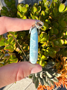 Larimar sterling silver teardrop Pendant*