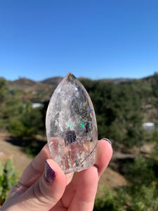 Quartz Flame w Black Tourmaline