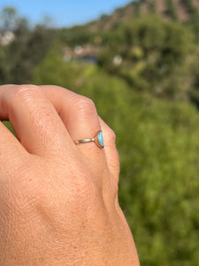 Larimar Moon Sterling Silver Ring size 6