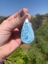 Load image into Gallery viewer, Larimar Rounded Teardrop Sterling Silver Pendant