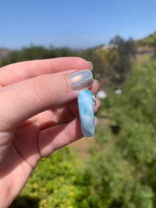 Larimar Rounded Heart Sterling Silver Pendant