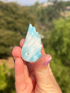 Larimar Drilled Hole Angel Wing