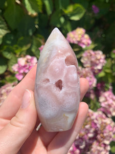 Pink Amethyst Druzy Flame