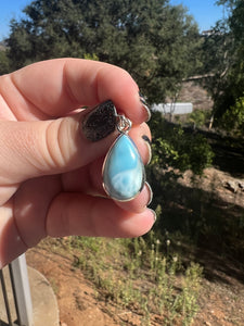 Larimar Tear Drop Sterling Silver Pendants *Variety