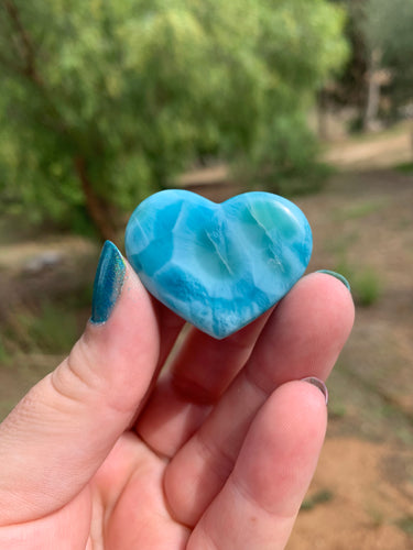 Larimar Rounded Heart Grade AAA