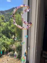 Load image into Gallery viewer, Amethyst Moon Sun Catcher Wall Hanging