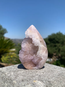 Pink Amethyst Druzy Flame