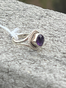 Amethyst High Grade Faceted Ring Size 5