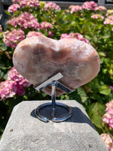 Load image into Gallery viewer, Pink Amethyst Druzy Heart on Stand