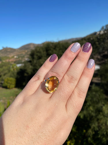 Honey Citrine Ring Size 10