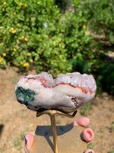 Load image into Gallery viewer, Pink Amethyst Druzy Heart on Stand