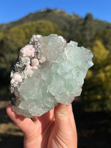 Green Apophyllite with Peach Stilbite