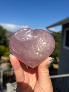 Lavender Star Rose Quartz Heart w Rainbows