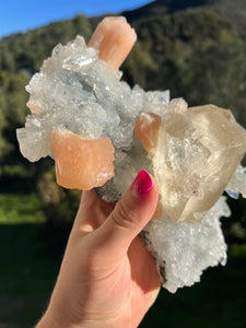 Apophyllite Stilbite Cubic Calcite From India AAA