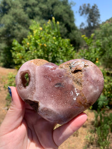 Lavender Pink Amethyst Druzy Heart on Stand