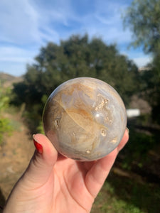 Agate Sphere with Druzy 72mm